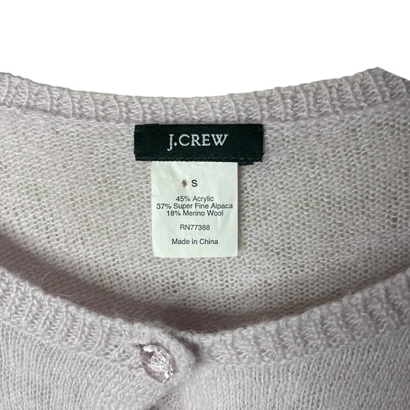 J. Crew Cardigan Sweater Womens Small Pink Alpaca Wool Blend Light Button Up - Picture 5 of 6